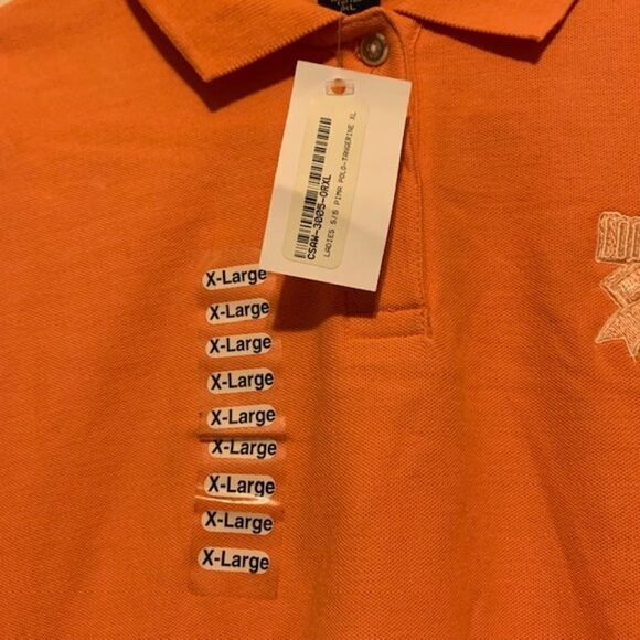 Cooperstown Dreams Park Size Women's XL Tangerine Polo Shirt NWT - Picture 3 of 6